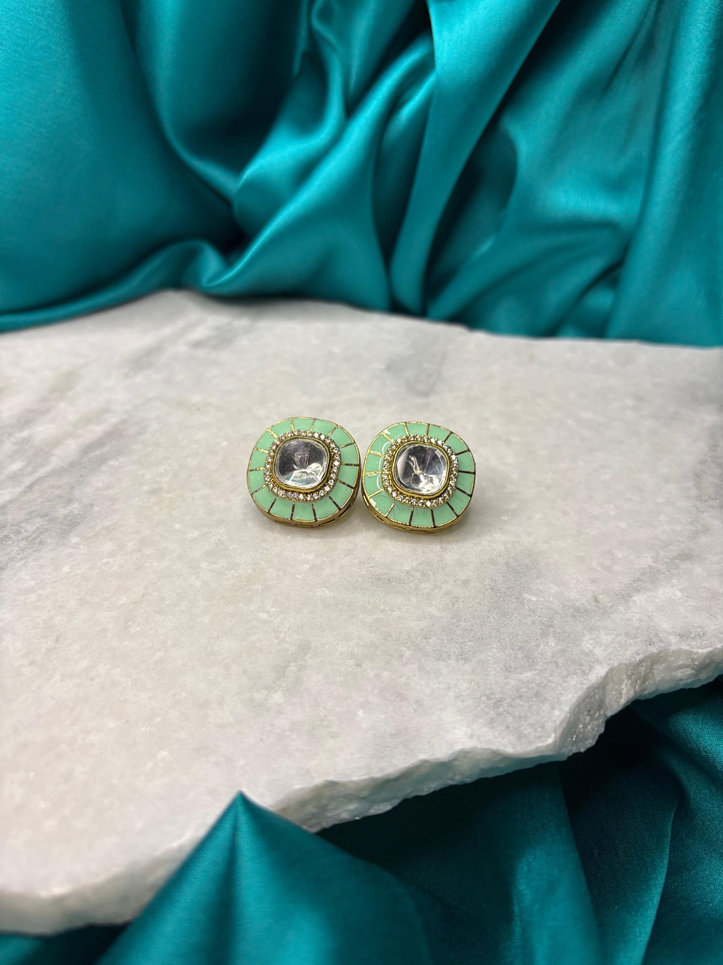 Meher Kundan Stud Earrings | Traditional Ethnic Jewellery