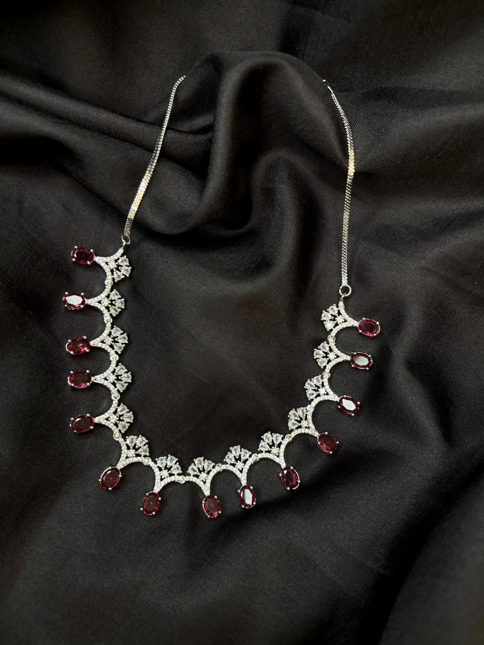Whispers of Ruby Diamond Set with Earrings