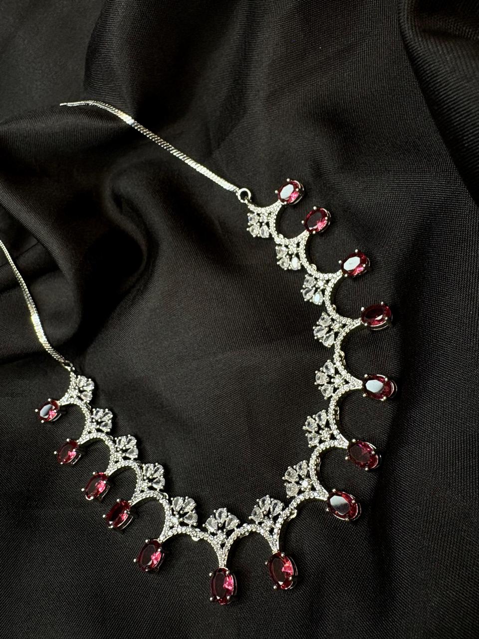 Whispers of Ruby Diamond Set with Earrings