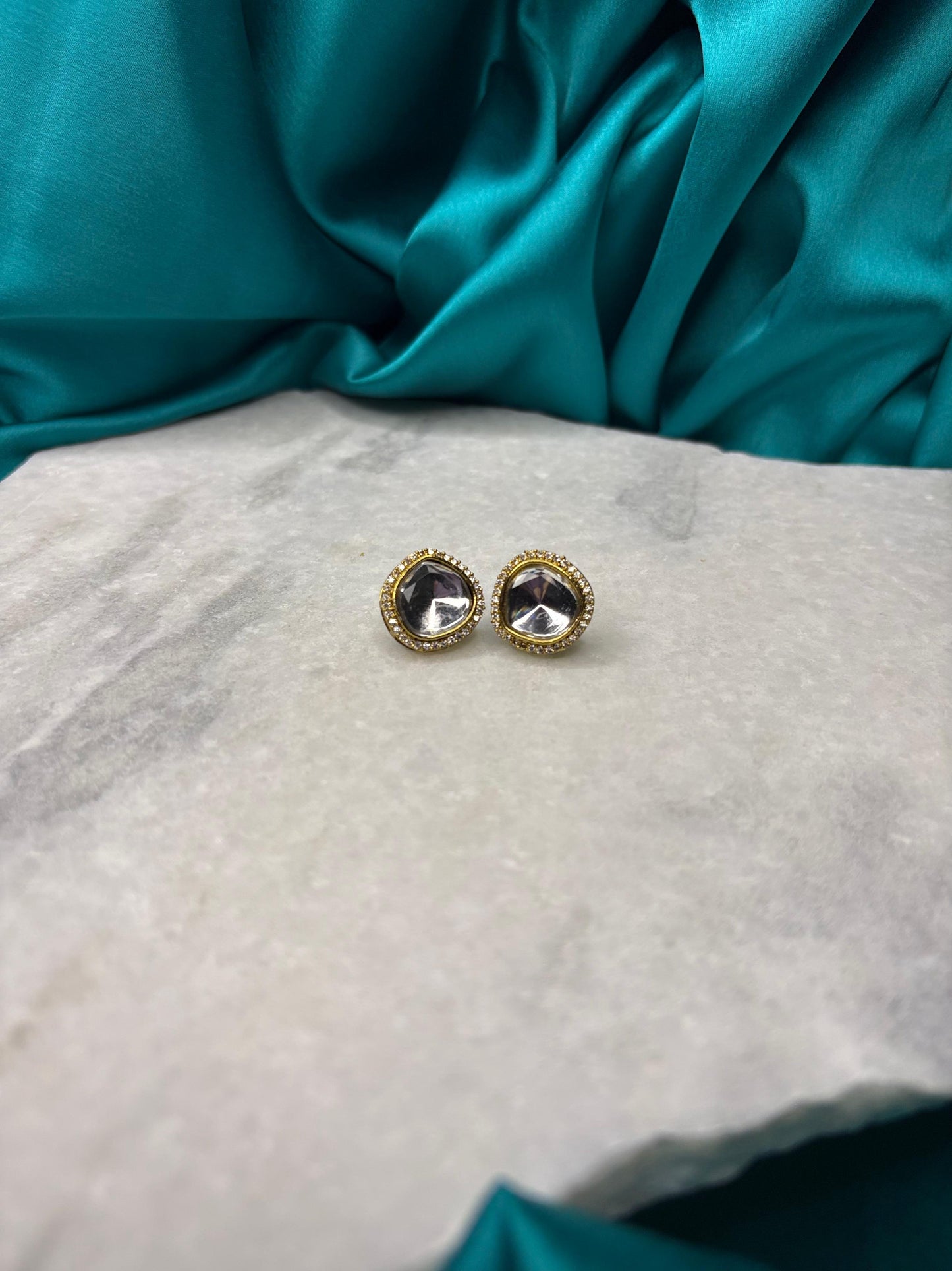 Noor Touch Kundan Stud Earrings | Traditional Ethnic Jewellery