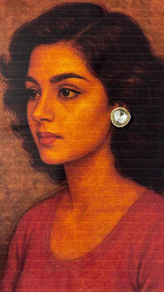 Noor Touch Kundan Stud Earrings | Traditional Ethnic Jewellery