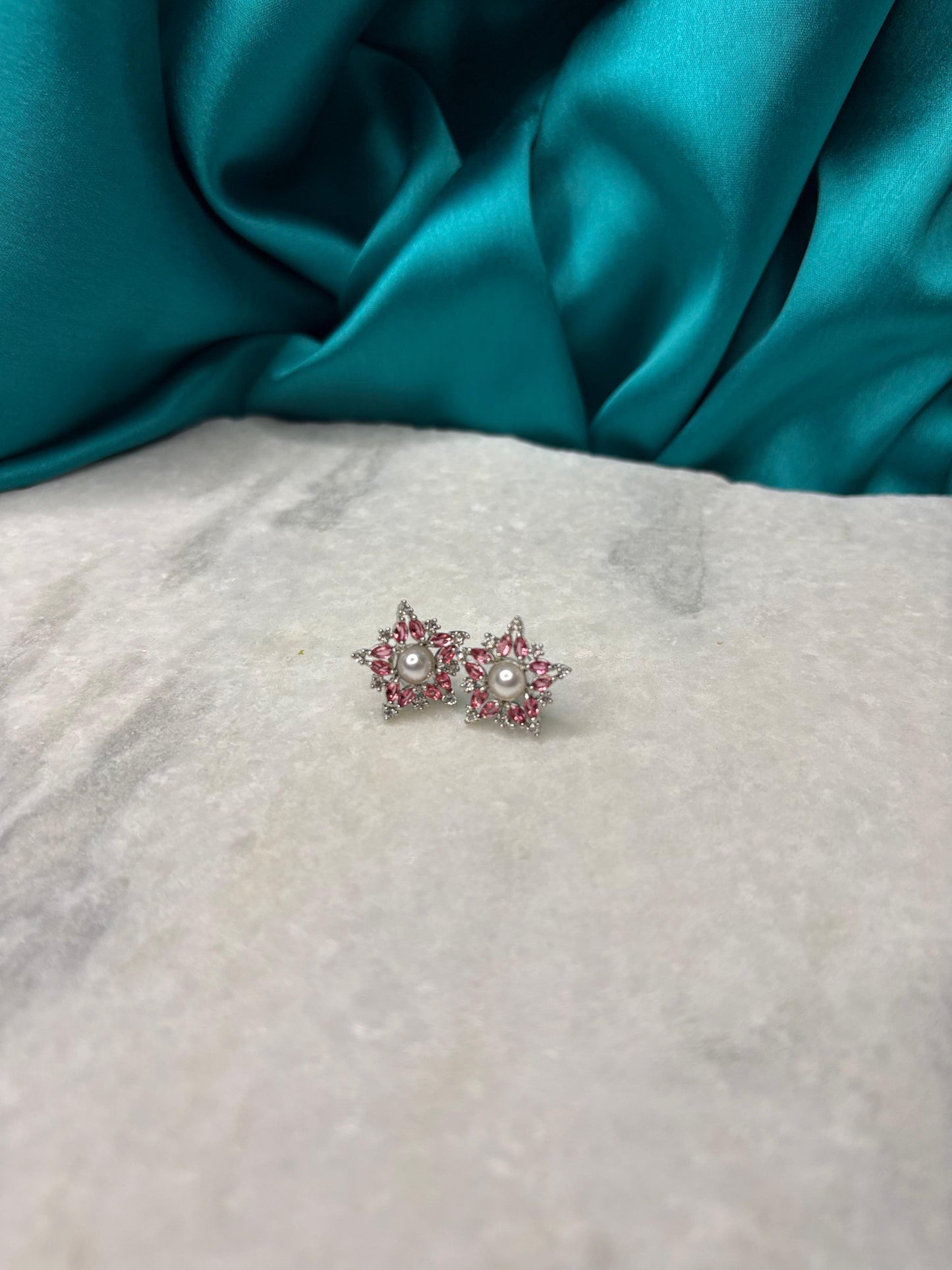 Snow Flake Studs Earrings | Elegant Artificial Diamond Studs