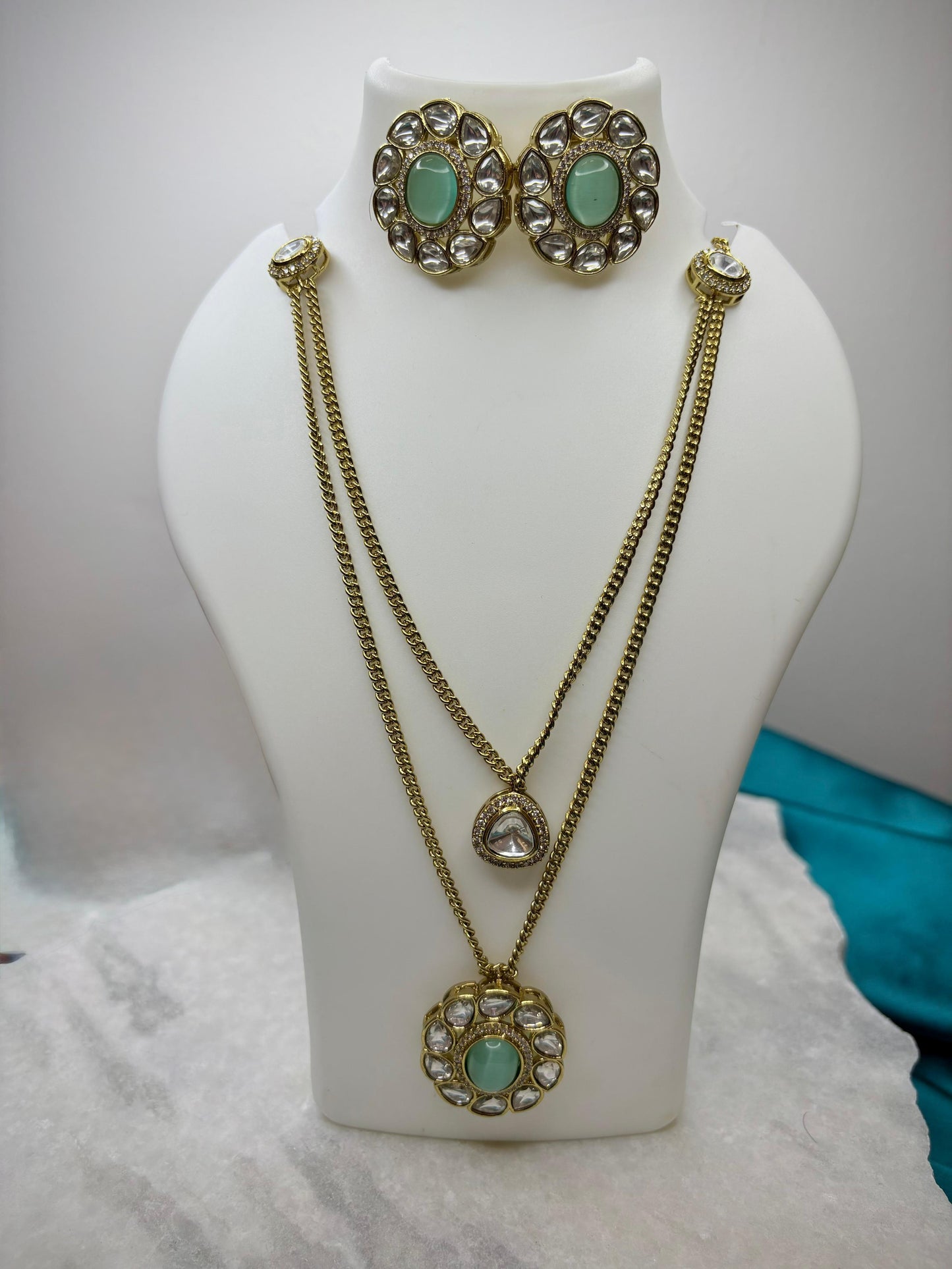 The Royal Fern Kundan Necklace Set with Earrings | Traditional Jewellery