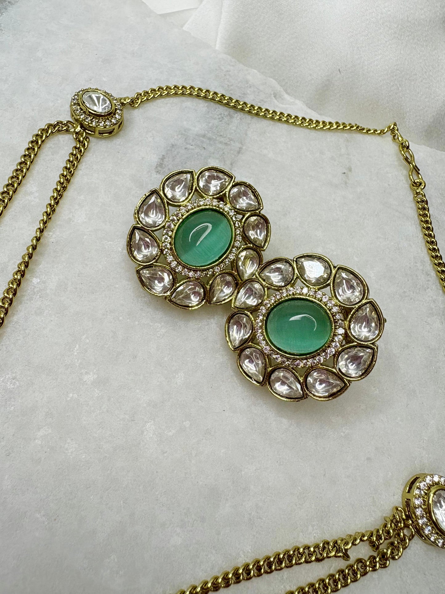 The Royal Fern Kundan Necklace Set with Earrings | Traditional Jewellery