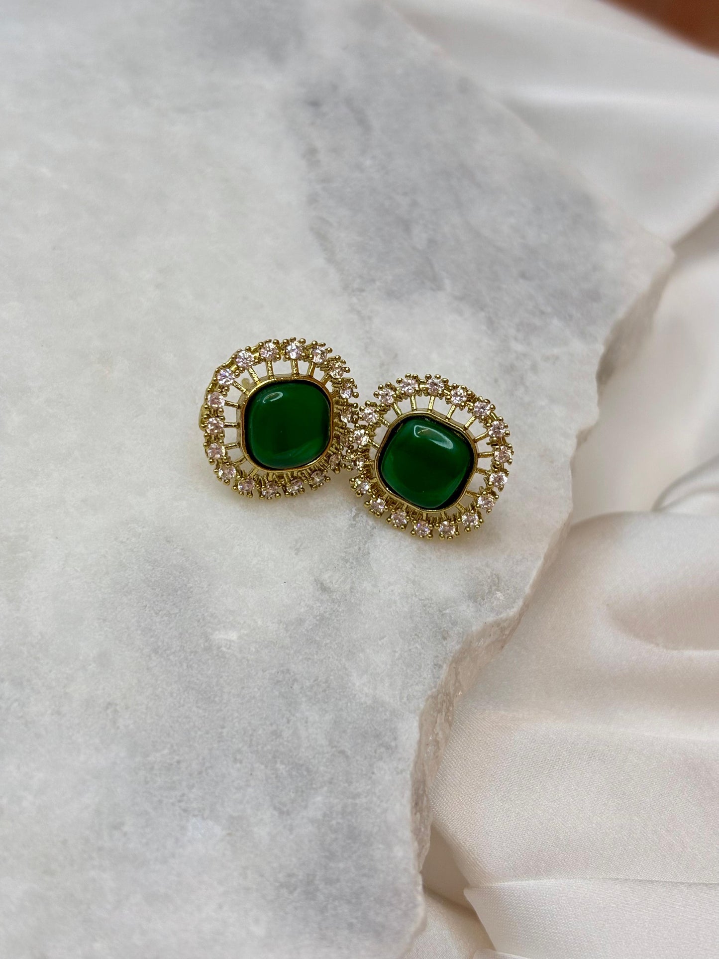 Green Grace Kundan Necklace Set with Earrings | Festive Artificial Jewellery