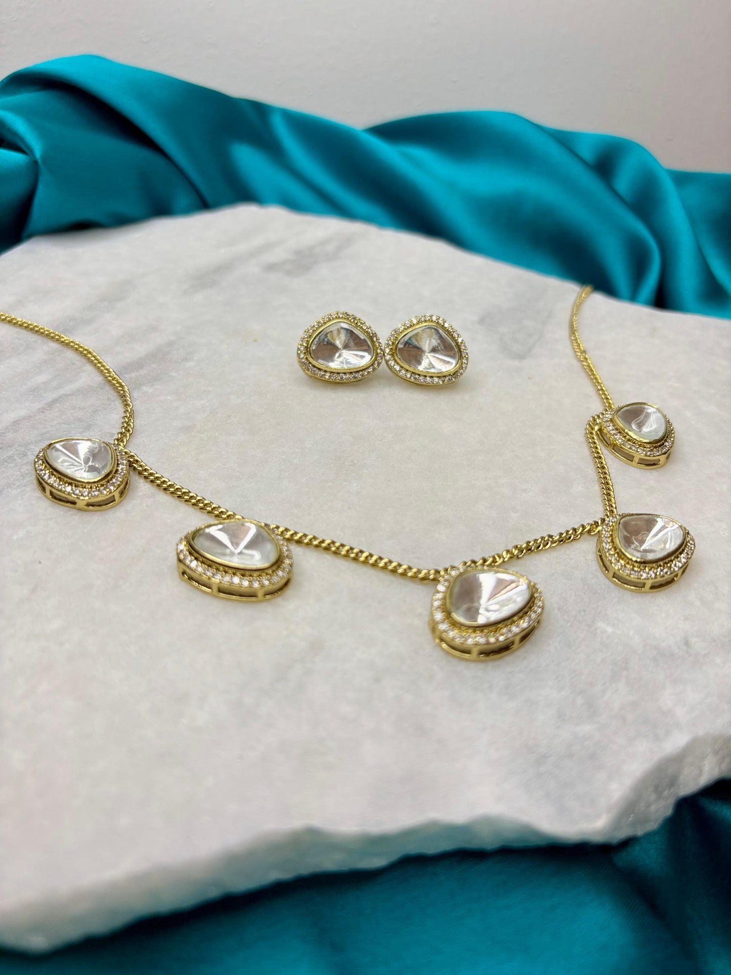 NoorDrop Kundan Set – Necklace with Earrings | Traditional  Jewellery